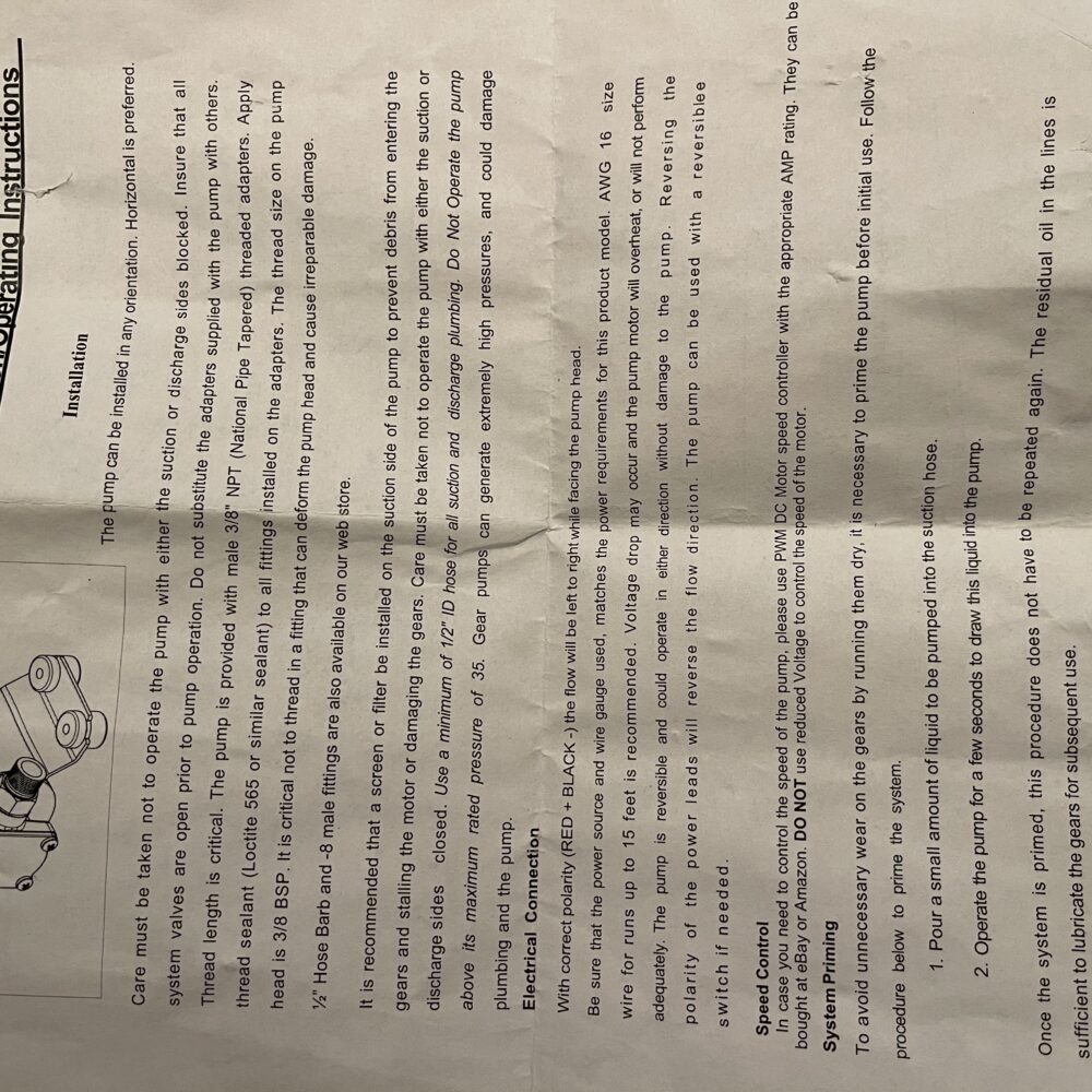 2.1 GPM Gear Pump 12V With Larger Motor for Motor Oil Transfer or Diesel Fuel