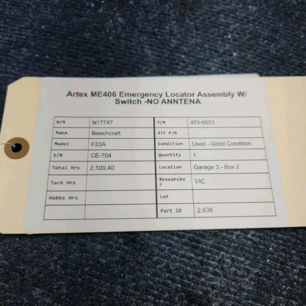 Ensemble Artex ME406 ELT (P/N 453-6603)